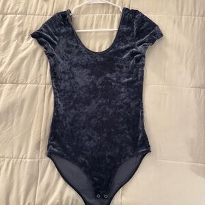 Crushed Velvet One Piece in Blue Gray